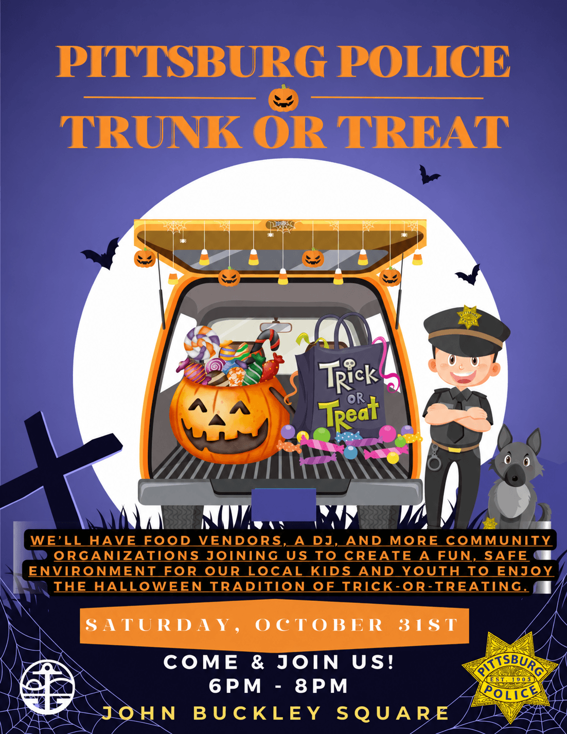Trunk or Treat del Departamento de Policía de Pittsburg